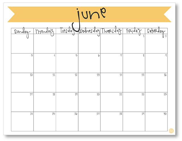 June 2018 Calendar - Free Printable | Live Craft Eat