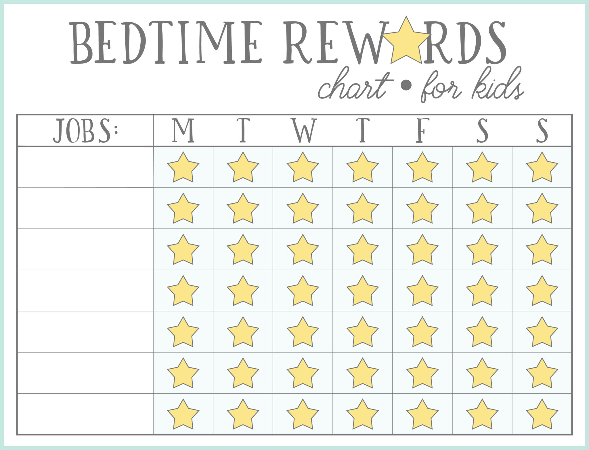 Bedtime Sticker Chart