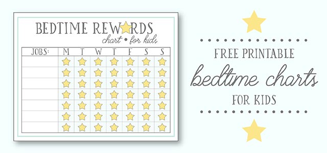 free printable bedtime routine charts