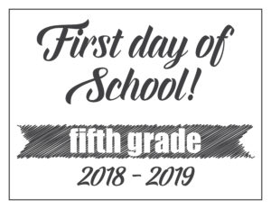 first day sign basic banner fifth grade