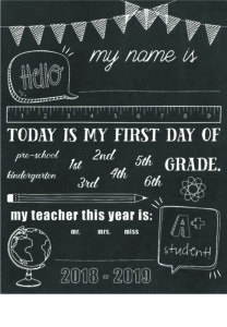 customizable first day of school signs 