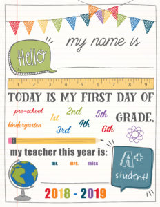 first day of school sign customizable template