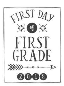 first day printable arrow and circle first grade