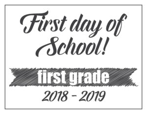 first day sign basic banner first grade