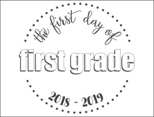 first day school sign circles first grade