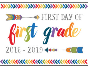 first day of school printables boho first grade