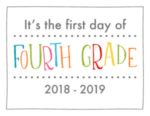 back to school sign rainbow colors fourth grade