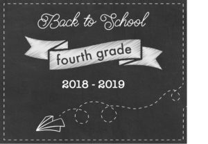 fourth grade school chalkboard sign printables 