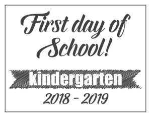 first day sign basic banner kindergarten