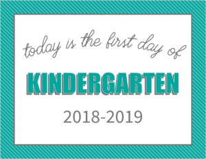 printable first day signs striped border kindergarten