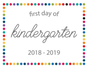 free printable school signs rainbow dots kindergarten