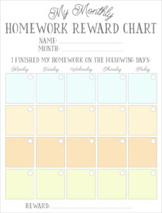 Blank Homework Chart