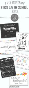 First Day Of School Printables - FREE - 21 Layouts of Pre-K - 6th ...