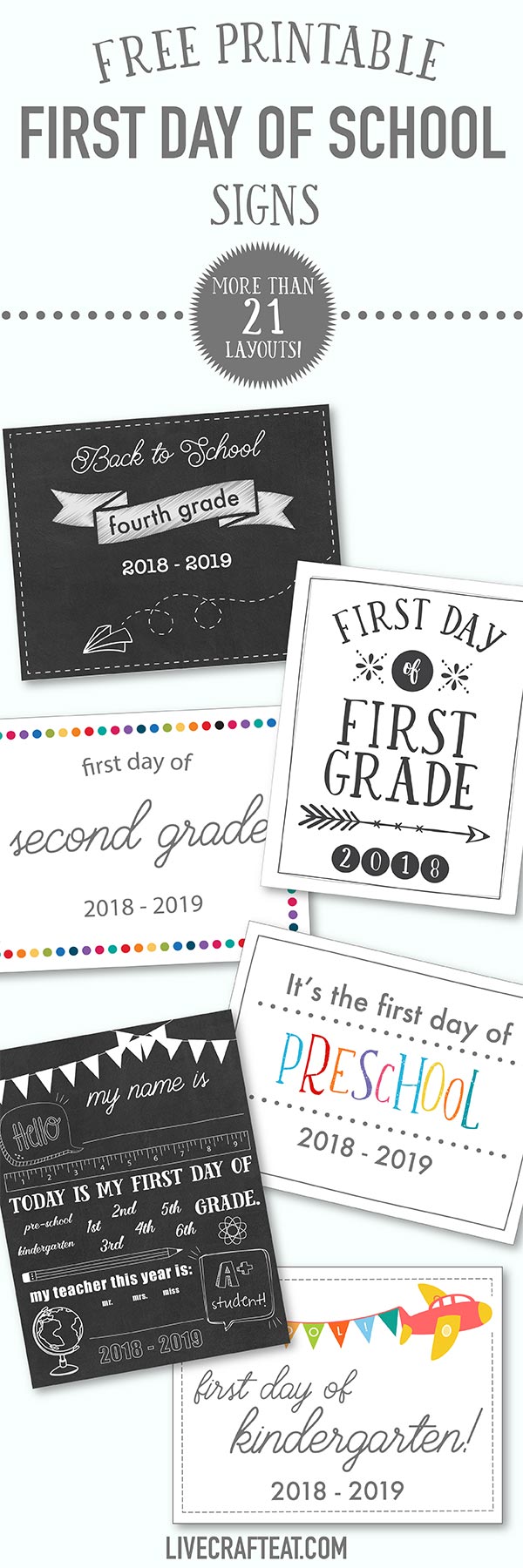 printable first day of school signs