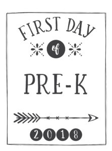 first day printable arrow and circle pre-k