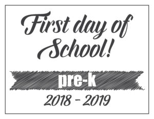 first day sign basic banner pre-k