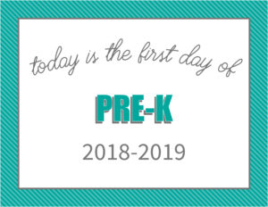 printable first day signs striped border pre-k