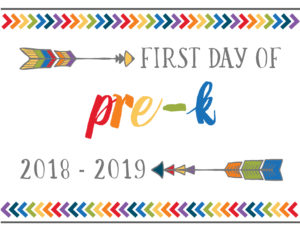 first day of school printables boho pre-k