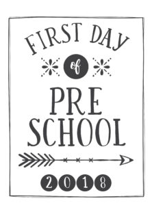 first day printable arrow and circle preschool