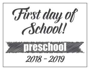 first day sign basic banner preschool