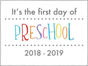 back to school sign rainbow colors preschool