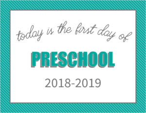 printable first day signs striped border preschool