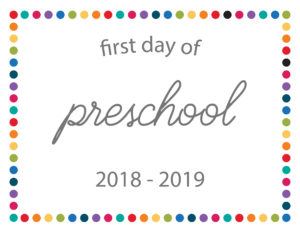 free printable school signs rainbow dots preschool
