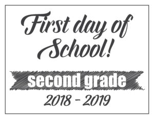 first day sign basic banner second grade