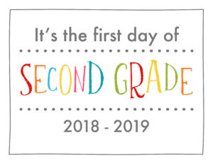 back to school sign rainbow colors second grade