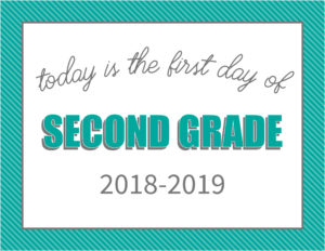 printable first day signs striped border second grade