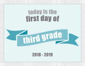 printable school signs ribbon banner third grade