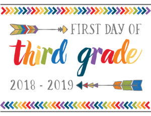 first day of school printables boho third grade