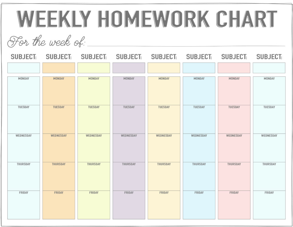 Homework (Reward) Charts - Free Printables | Live Craft Eat