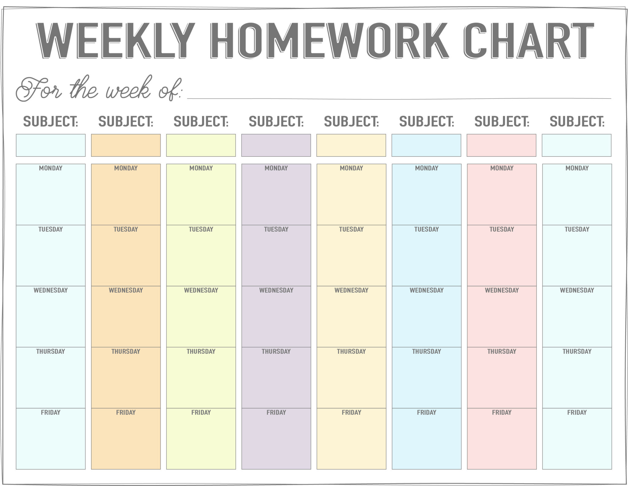 write how much homework you do each week