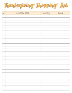 Thanksgiving Meal Planners &amp; Shopping List Printables - FREE | Live ...