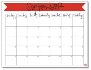 September 2018 Calendar - Free Printable | Live Craft Eat