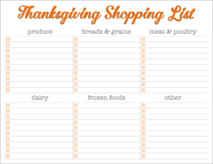 Thanksgiving Meal Planners &amp; Shopping List Printables - FREE | Live ...