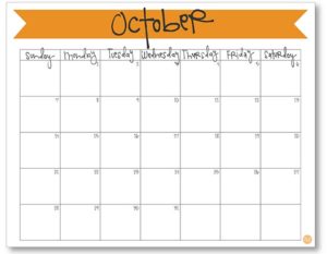 October 2018 Calendar - Free Printable | Live Craft Eat