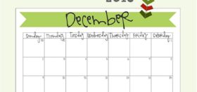 free printable December 2018 calendar