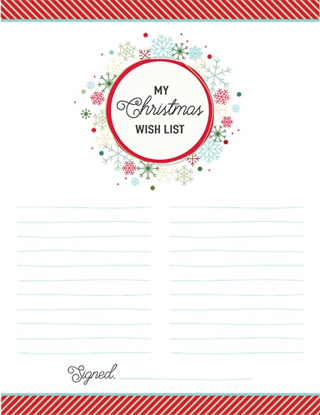 My Christmas Wish List :: free printable Christmas list for kids