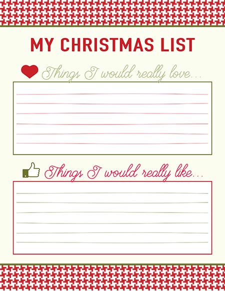What I'd Love for Christmas :: free printable Christmas wish list for kids