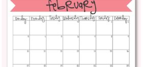 Free printable February 2019 calendar