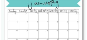 free printable January 2019 calendar