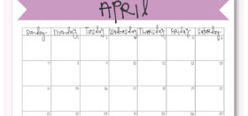 Free printable April 2019 calendar