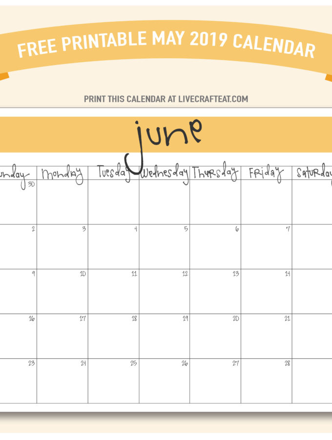 June 2019 Calendar