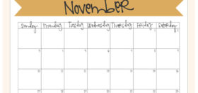 November 2019 calendar