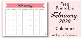 Free printable February 2020 calendar