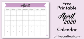 Free Printable Monthly Calendar :: April 2020