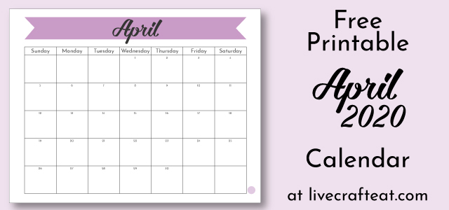 April 2020 Calendar