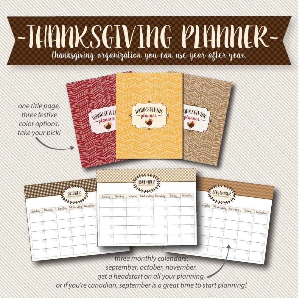 Free Thanksgiving calendar pages